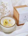 Vela de soja en tarro cristal (mini) naranja y salvia