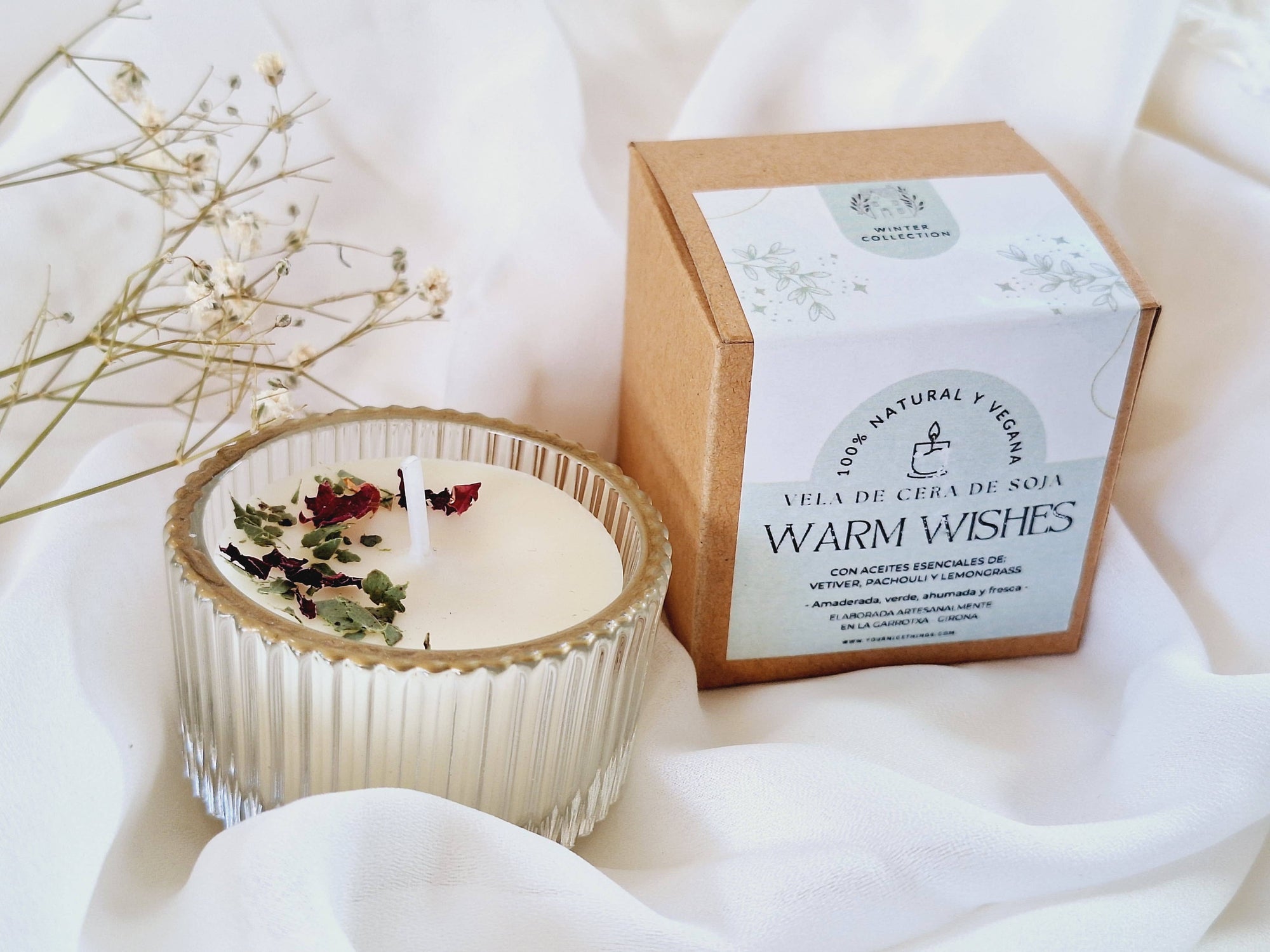 Vela soja tarro cristal (mini) vetiver, pachouli y lemongras